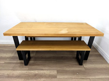 DINING TABLE AND BENCHES Solid