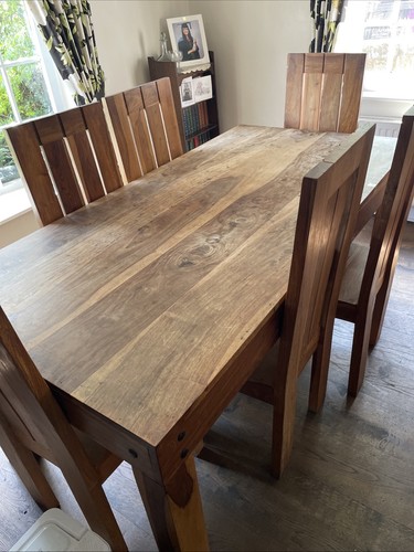 Dining room table and chairs - table, 6