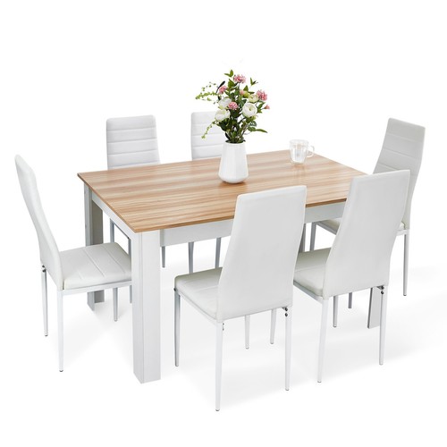 Oak dining table set 6 - dining, w/