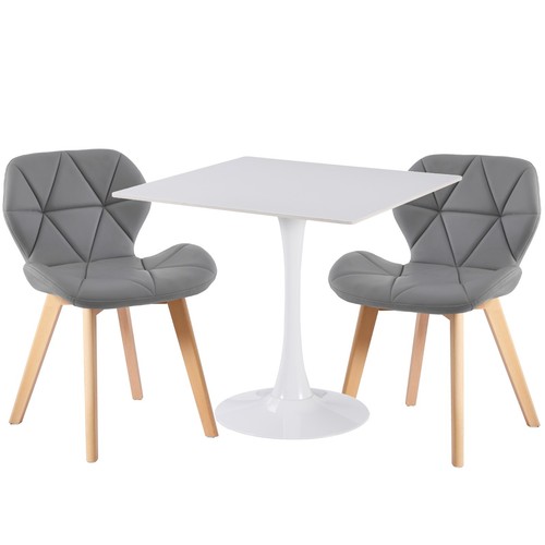 White square ceramic dining - white,