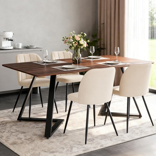 Brown wooden dining table - wooden,